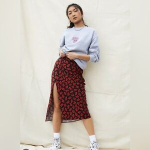 UO Jewel Gathered Midi Skirt